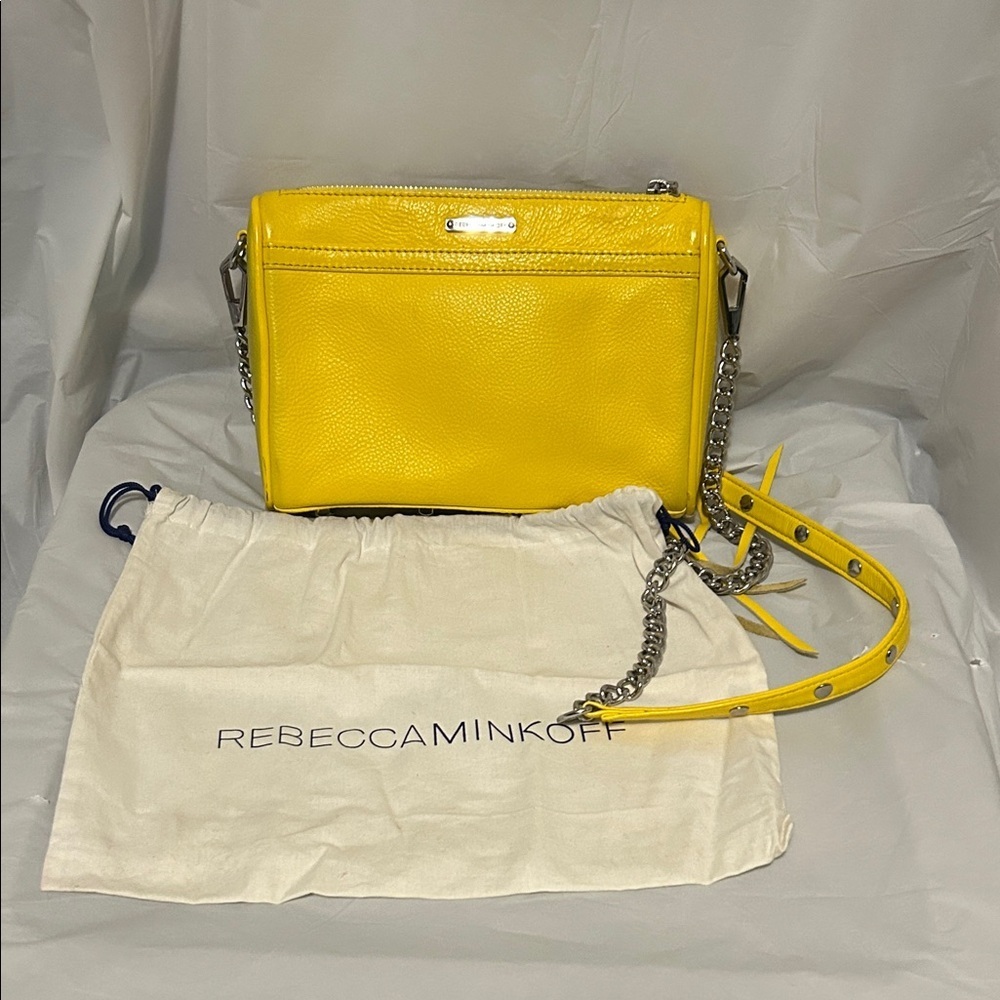 Rebecca Minkoff New. never used Bright Yellow Leather Chain Crossbody